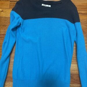 Old Navy Women's Black and Blue Crew Neck Sweater